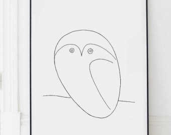 340x270 Picasso Owl Print Etsy - Picasso Owl Sketch