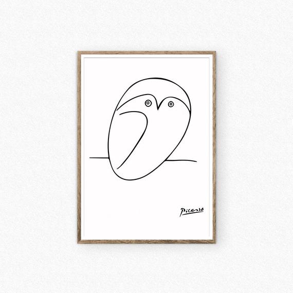 570x570 Picasso Print Picasso Sketch Print Picasso Wall Art Pablo Etsy - Picasso Owl Sketch