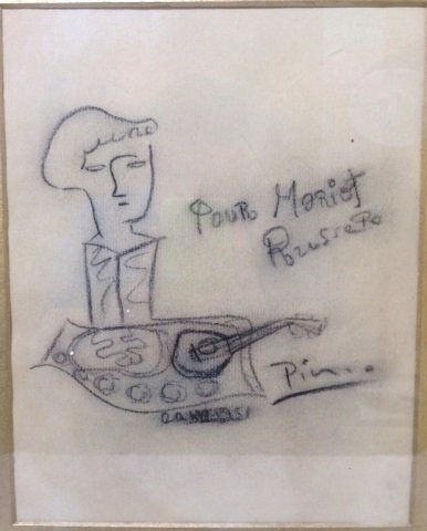 386x480 Original Pablo Picasso Pencil On Paper Drawing Value - Picasso Sketches Original