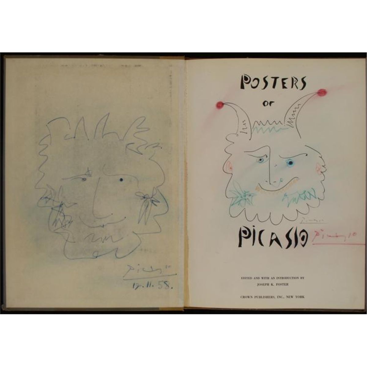 1200x1200 Pablo Picasso Original Drawings Signed In Book 1958 - Picasso Sketches Original