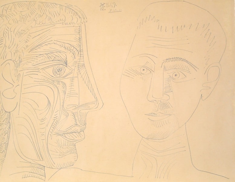 777x600 Deux (Sold) - Picasso Sketches Original