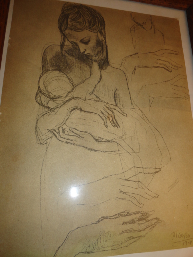 675x900 I Recenly Purchased A Pencil Sketch Of A Nursing Woman With Child - Picasso Sketches Value