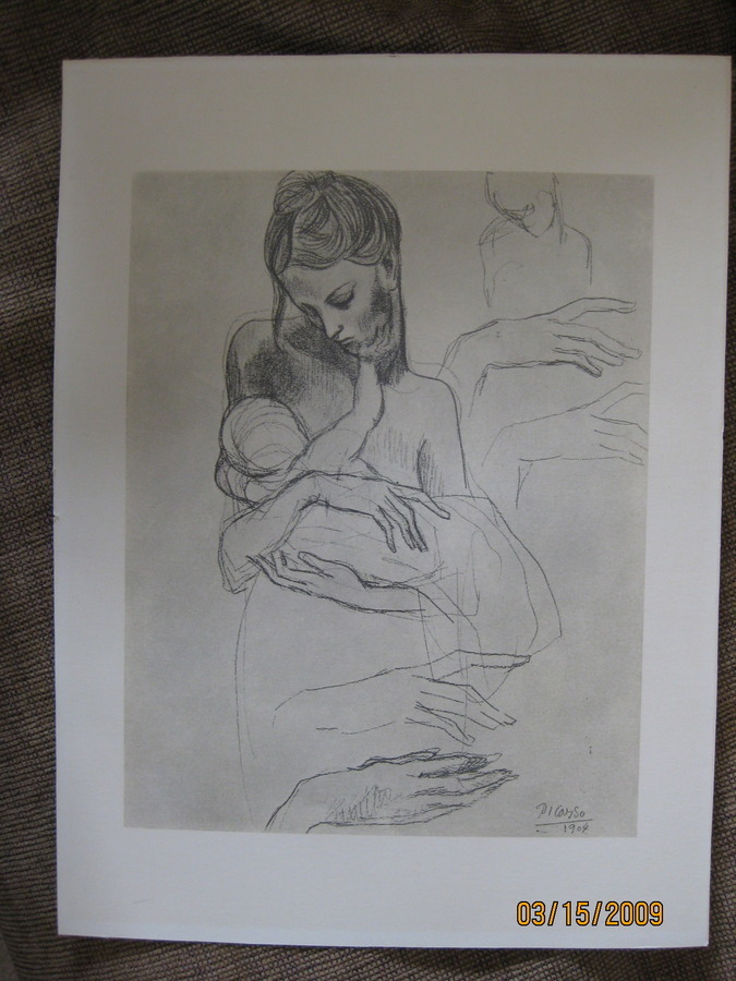 675x900 Picasso Mother And Child With 4 Hands Studies Pablo Picasso Club - Picasso Sketches Value