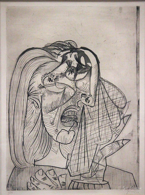 500x673 Picasso And Chicago Weeping Woman By Pablo Picasso - Picasso Woman Sketch