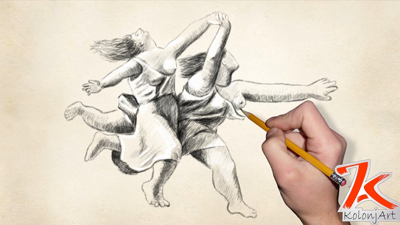 1280x720 Two Women Running On The Beach (The Race) By Pablo Picasso - Picasso Woman Sketch