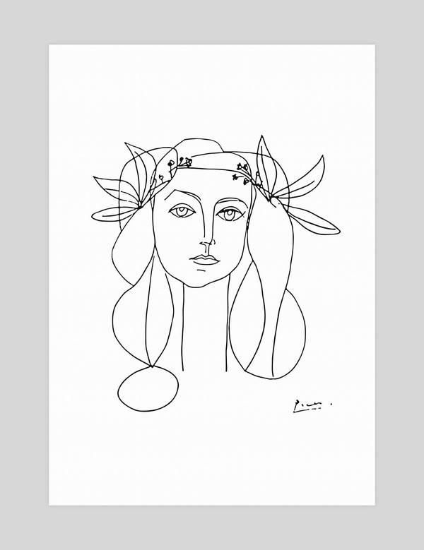 600x779 Head Of A Woman By Pablo Picasso Art Print Pop Motif - Picasso Woman Sketch