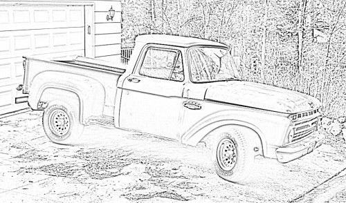 500x294 Old Ford Pickup Pencil Sketch Free Sketch - Pick Up Sketch