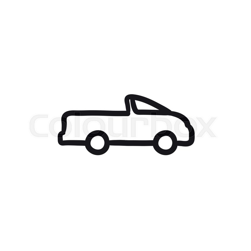 800x800 Pick Up Truck Vector Sketch Icon Isolated On Background. Hand - Pick Up Sketch