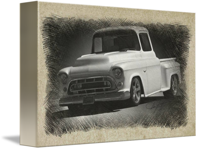 650x488 Sketch 1 1956 Chevy Pickup By Dave Koontz - Pick Up Sketch