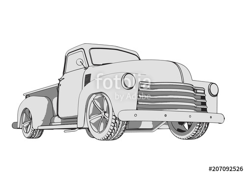 500x354 Sketch Pickup Car Vector Stock Image And Royalty Free Vector - Pick Up Sketch