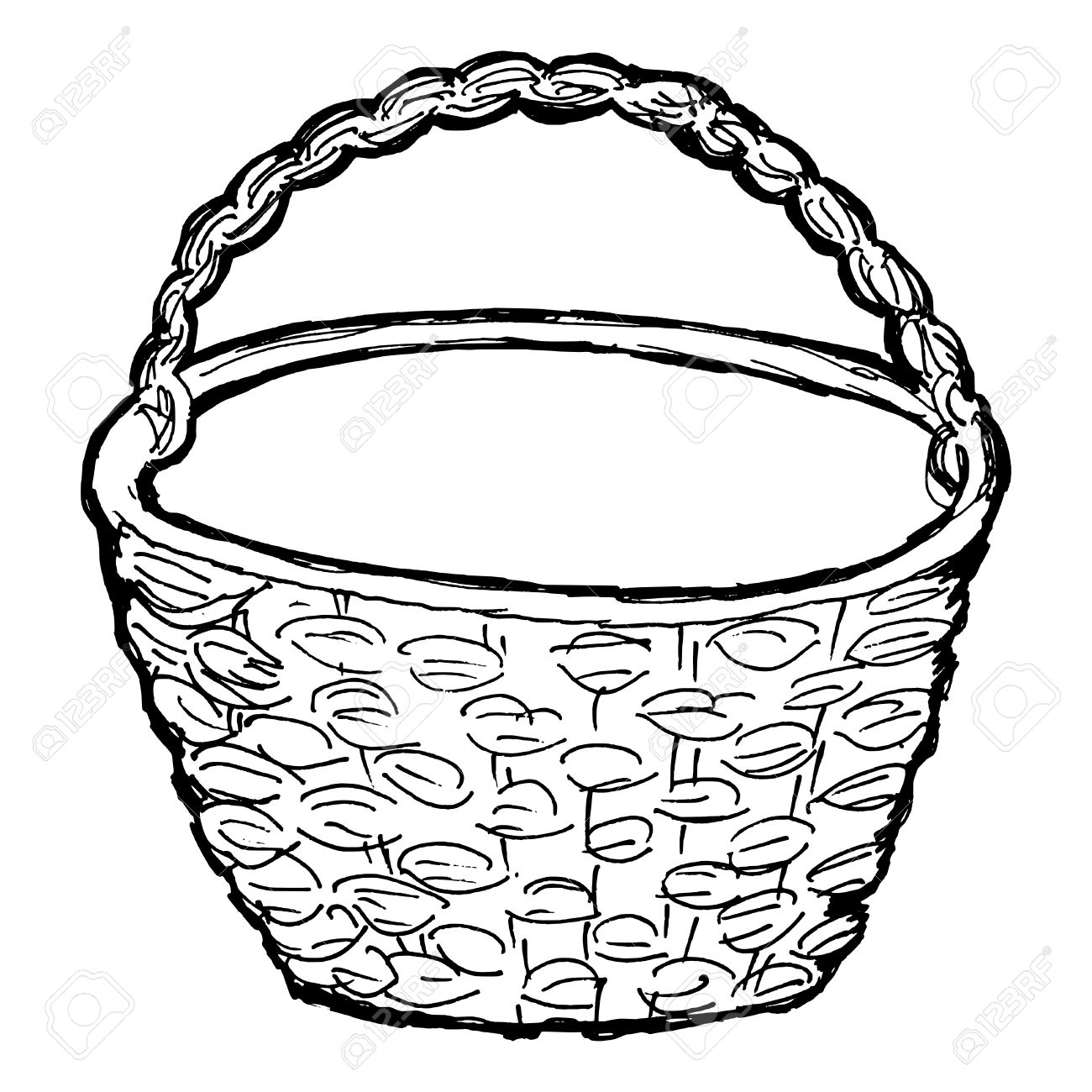1300x1300 Drawn Basket Empty 3254676 - Picnic Basket Sketch