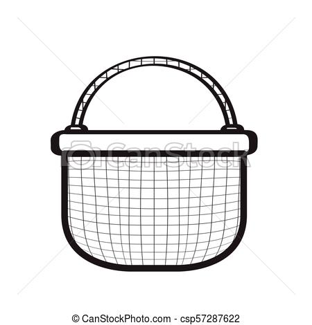 450x470 Empty Picnic Basket Sketch. Isolated Sketch Of An Empty... Vector - Picnic Basket Sketch