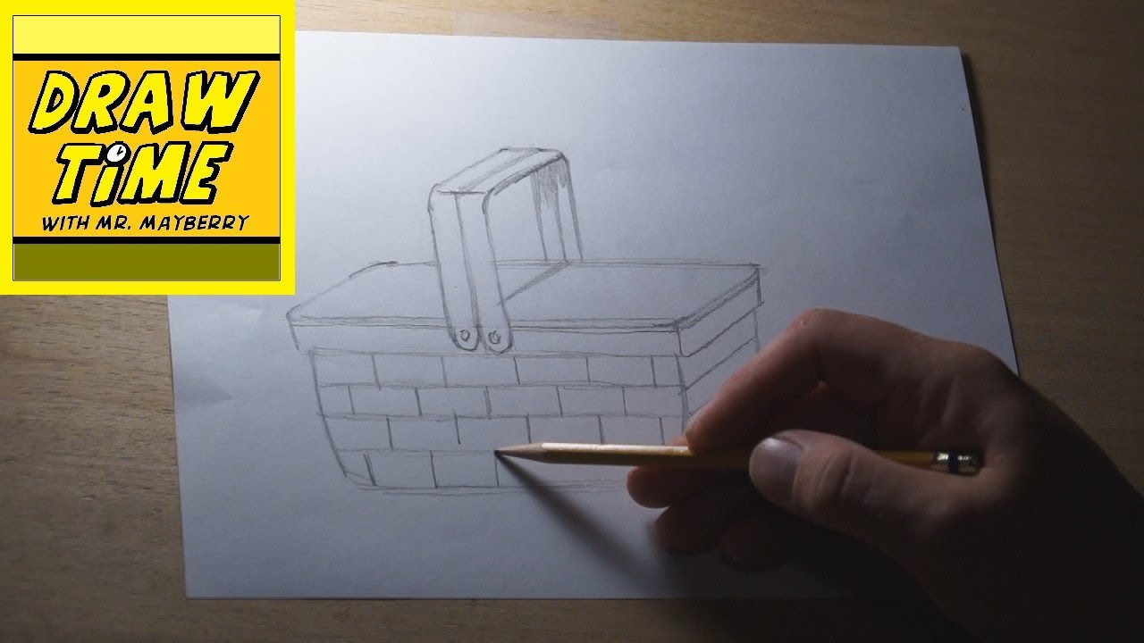 1280x720 How To Draw A Picnic Basket - Picnic Basket Sketch