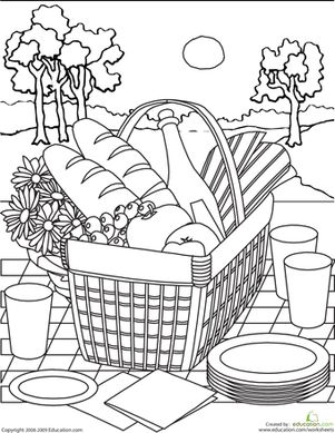 301x389 Picnic Basket Clipart Summer Activity - Picnic Basket Sketch