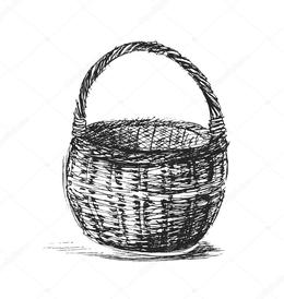 260x274 Download Basket Sketch Clipart Drawing Basket Wicker Drawing - Picnic Basket Sketch