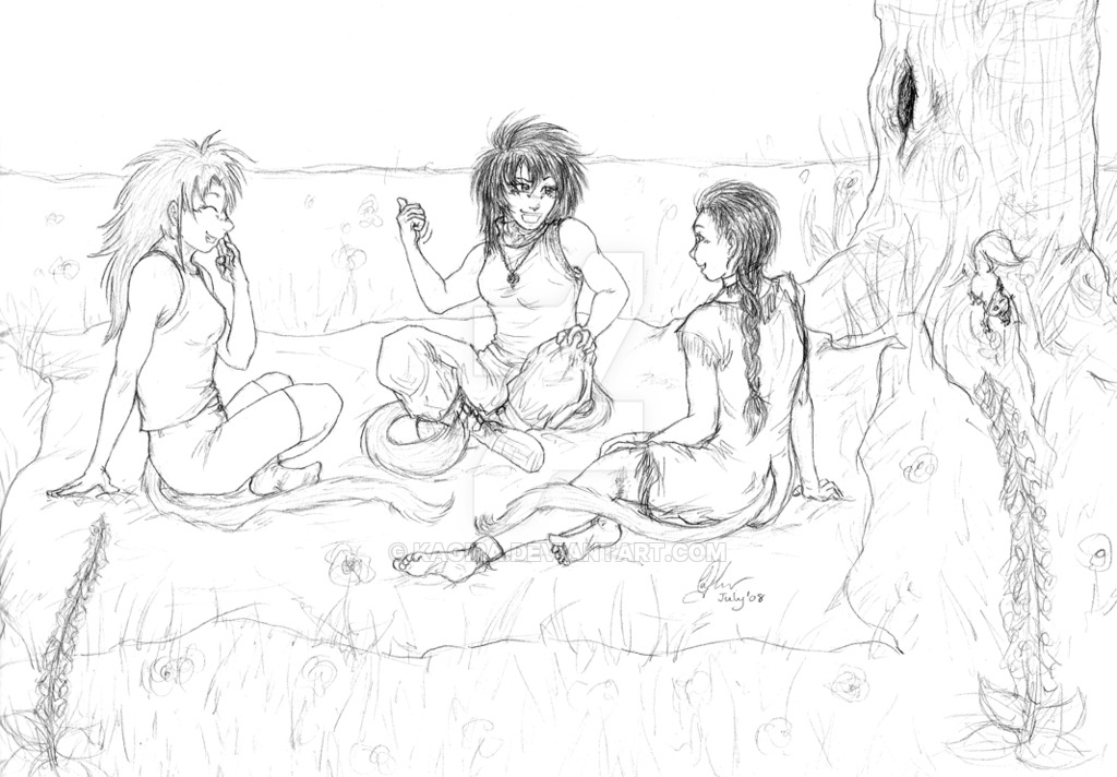 1024x712 Saiyaness Picnic .sketch. By Kagira - Picnic Scene Sketch