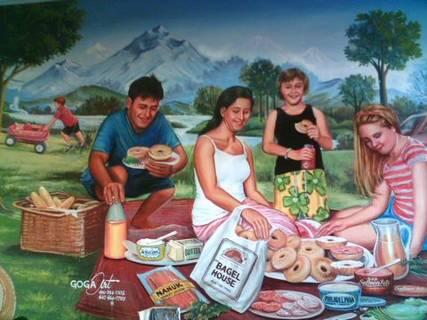 480x360 The Bucolic Bagel Ken Simons - Picnic Scene Sketch