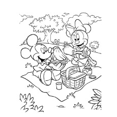 230x230 Top 25 Free Printable Cute Minnie Mouse Coloring Pages Online - Picnic Scene Sketch