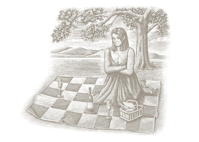 640x457 Drawings Of People - Picnic Scene Sketch