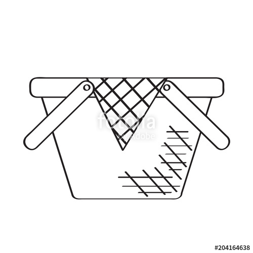 500x500 Empty Picnic Basket Sketch Stock Image And Royalty Free Vector - Picnic Sketch