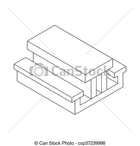 450x470 Picnic Table Icon, Isometric 3d Style. Picnic Table Icon In - Picnic Table Sketch