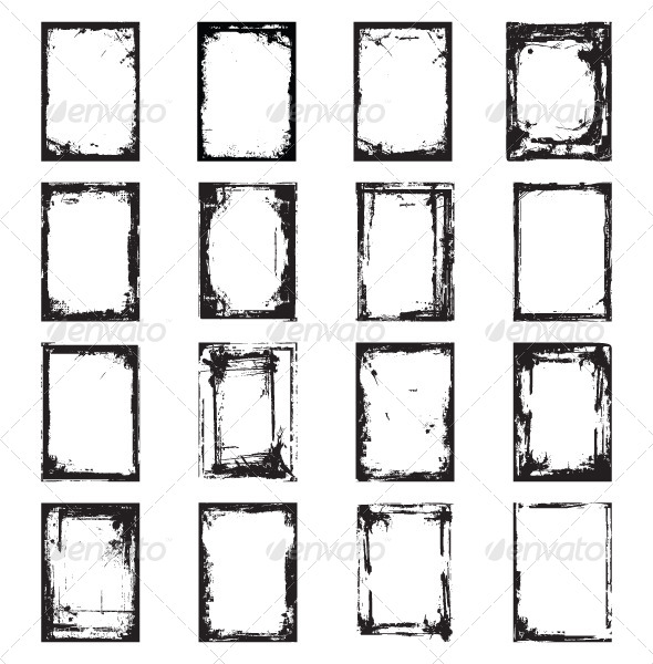 590x600 Grunge Frame By Tzubasa Graphicriver - Picture Frame Sketch