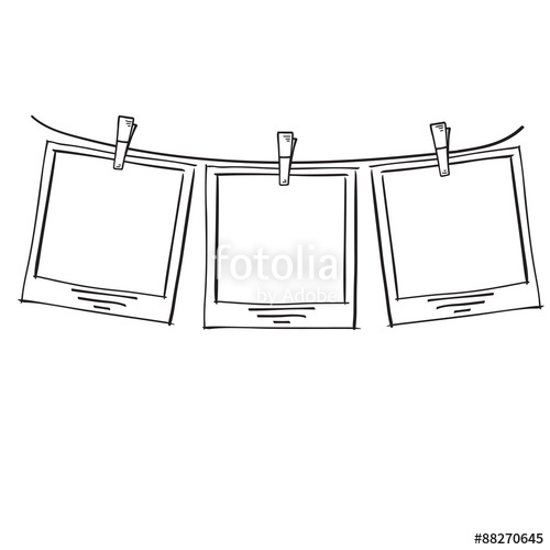 500x500 Photo Frame On Rope Doodle Sketch, Vector Stock Image And Royalty - Picture Frame Sketch