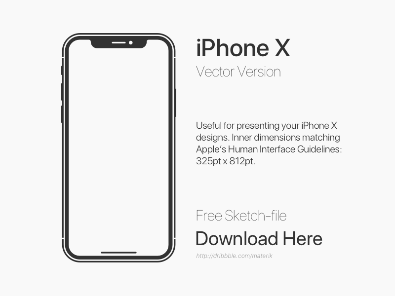 800x600 Iphone X Vector Mockup Freebie - Picture Frame Sketch