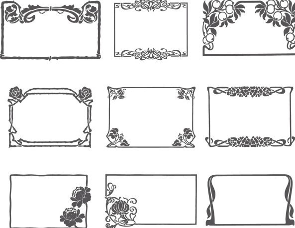 593x458 Free Simple Sketch Floral Vector Frames 01 - Picture Frame Sketch