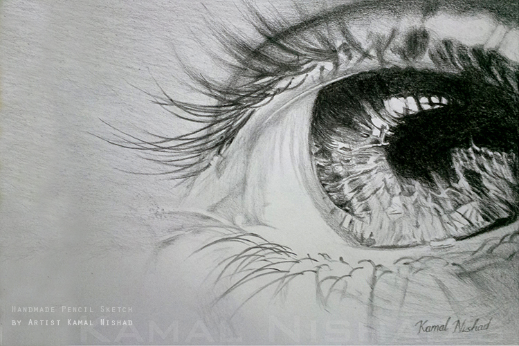 750x500 The Eye Pencil Sketch Kamal Nishad - Picture To Pencil Sketch