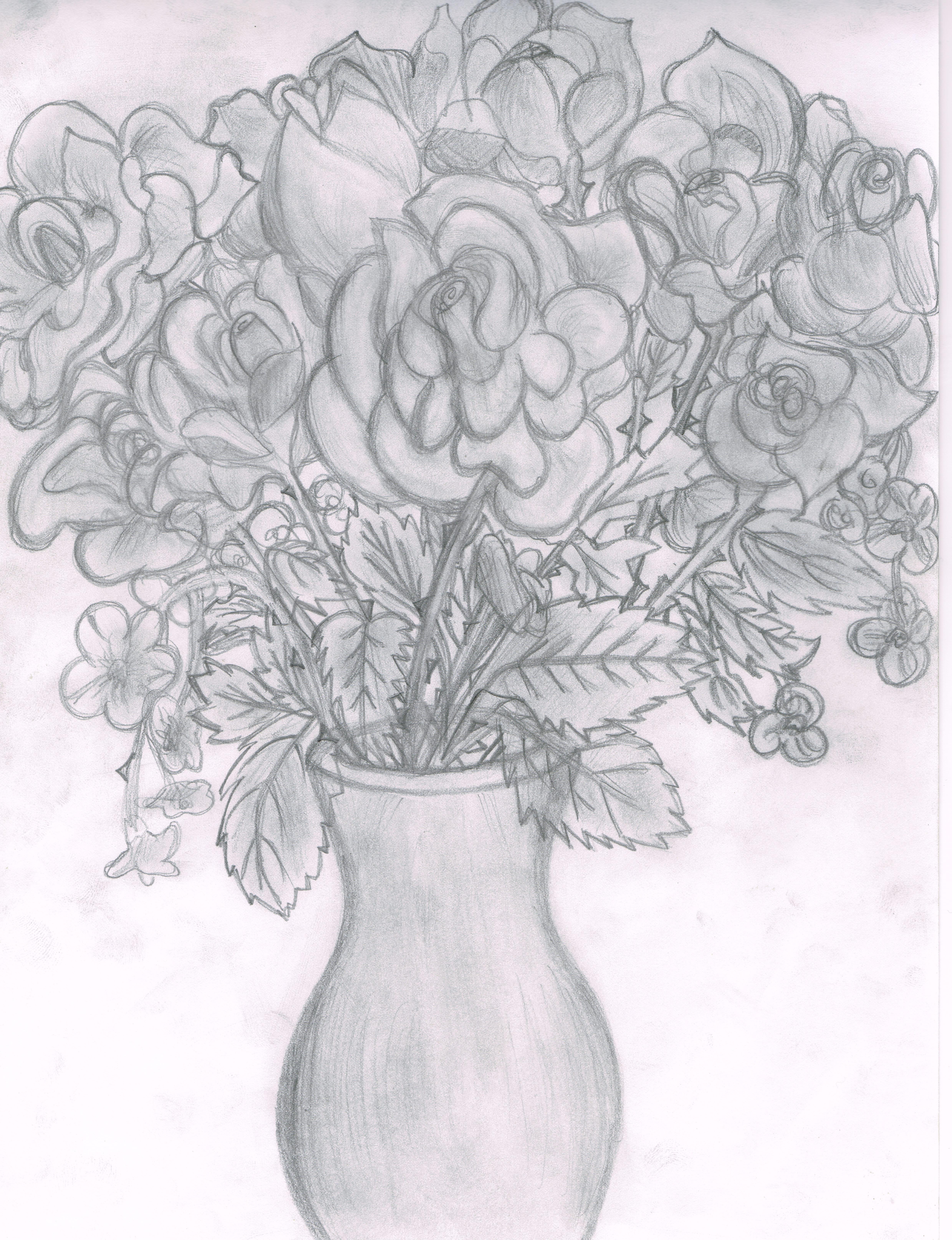 4958x6458 Sketched Flowers Jesus The Real Joy Giver - Pictures Of Sketched Roses