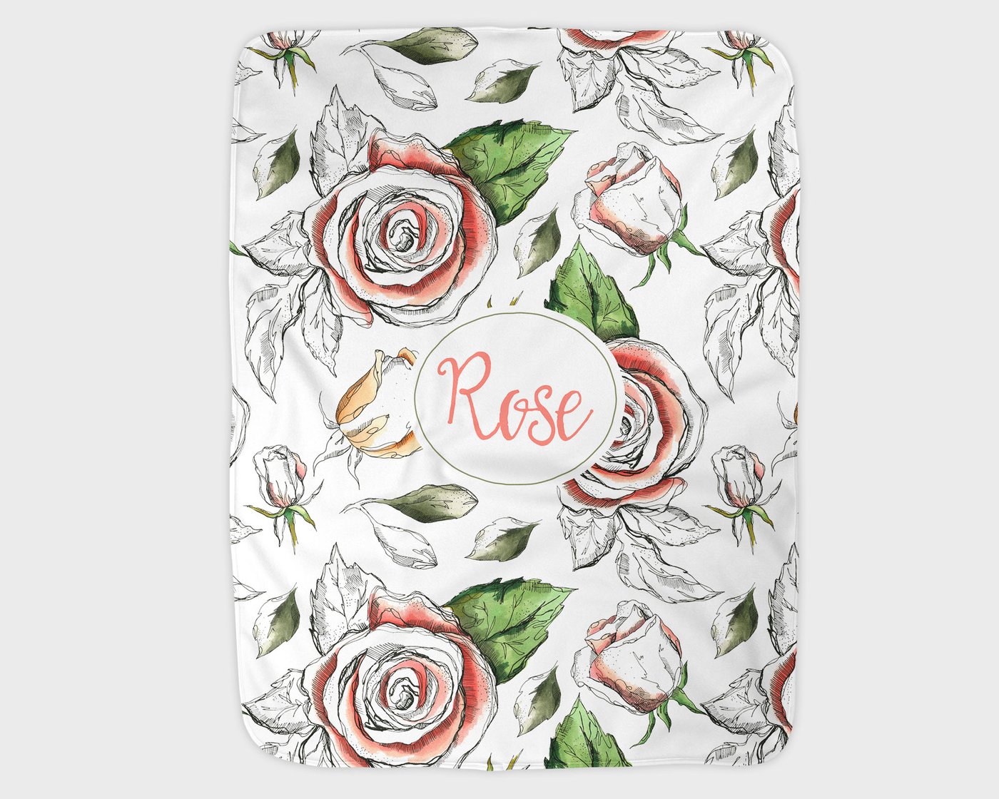 1400x1120 Sketched Roses Blanket Fox Hill Baby - Pictures Of Sketched Roses