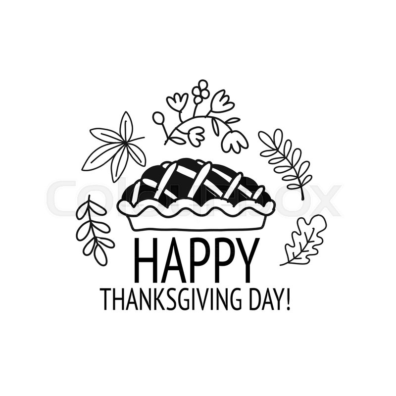 800x800 Thanksgiving Day, Pie Sketch For Your Design. Vector Illustration - Pie Sketch