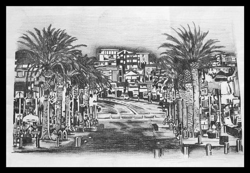 500x347 Hermosa Pier Sketch Sketchesdrawings Sketches And - Pier Sketch