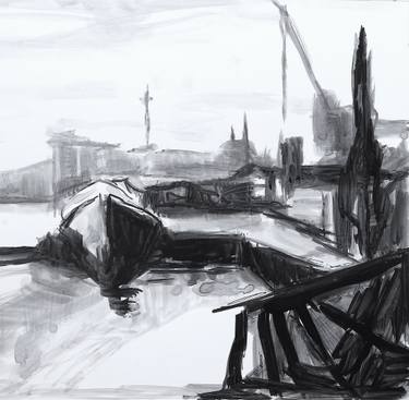 375x367 Old Pier Drawing By Oznur Eren Saatchi Art - Pier Sketch