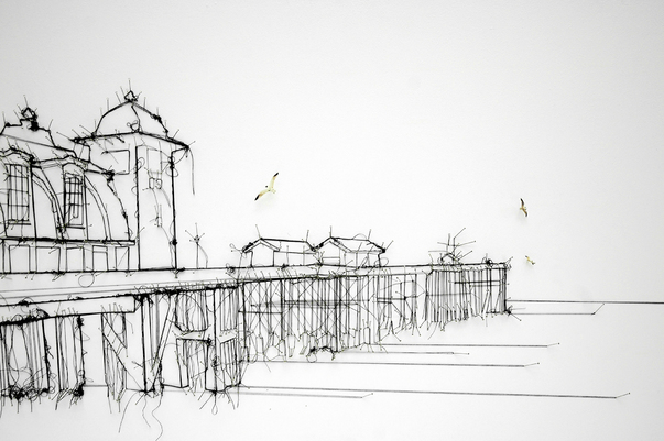 603x401 Penarth Pier By Debbie Smyth, 2016 Drawing Artsper (333640) - Pier Sketch