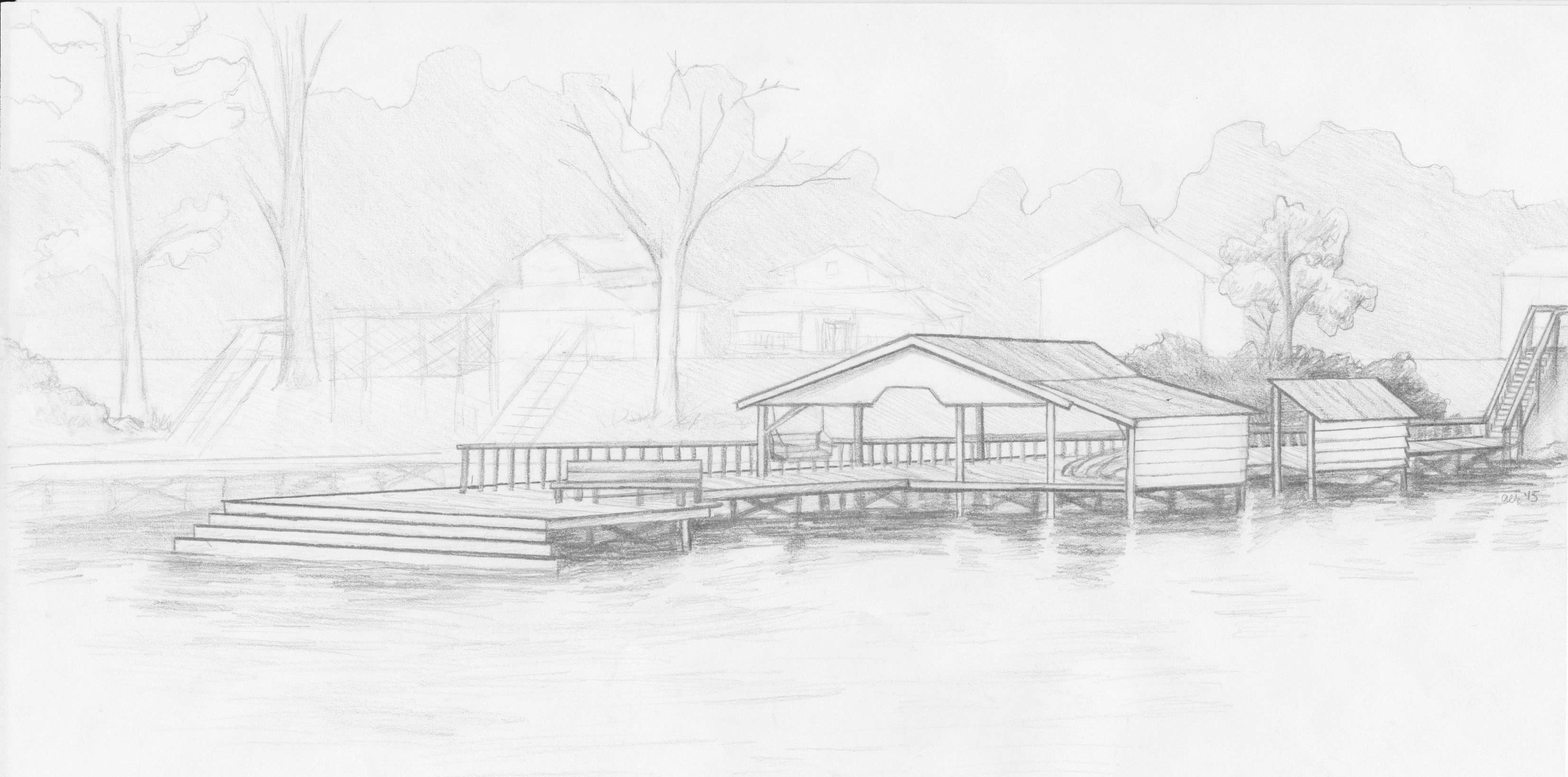 3305x1637 Pier Sketch The Anchorage Camp - Pier Sketch