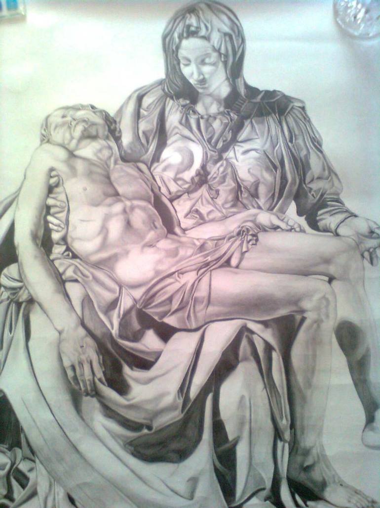 770x1027 Pieta Drawing By Lidija Rodjakovic Saatchi Art - Pieta Sketch