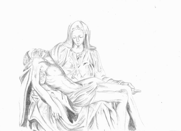 600x436 Pieta Sketch By Artitek - Pieta Sketch