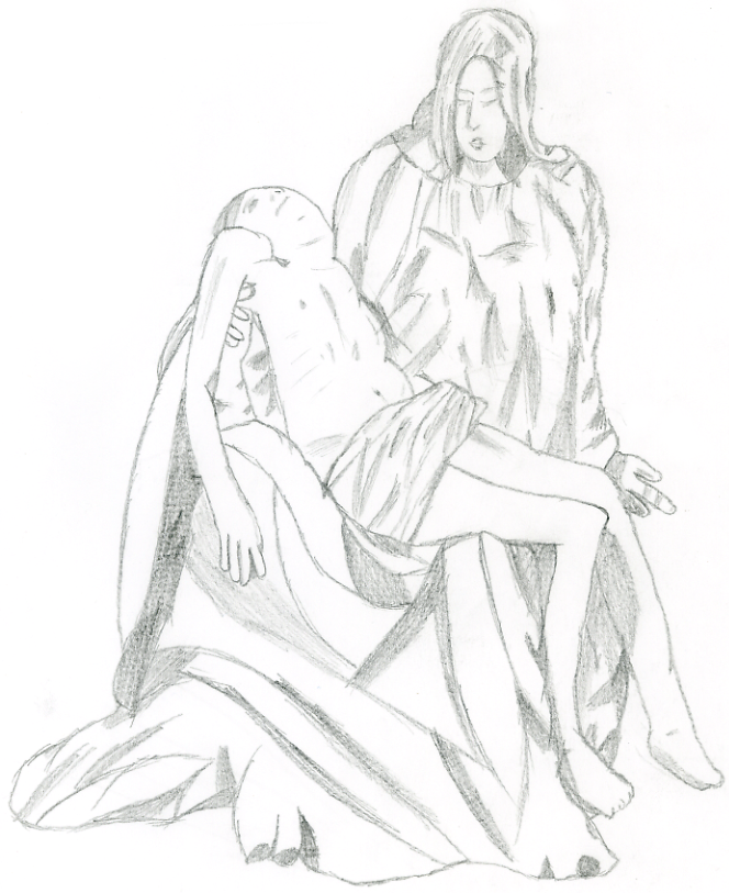 664x813 Pieta Sketch By Hotnekomess - Pieta Sketch