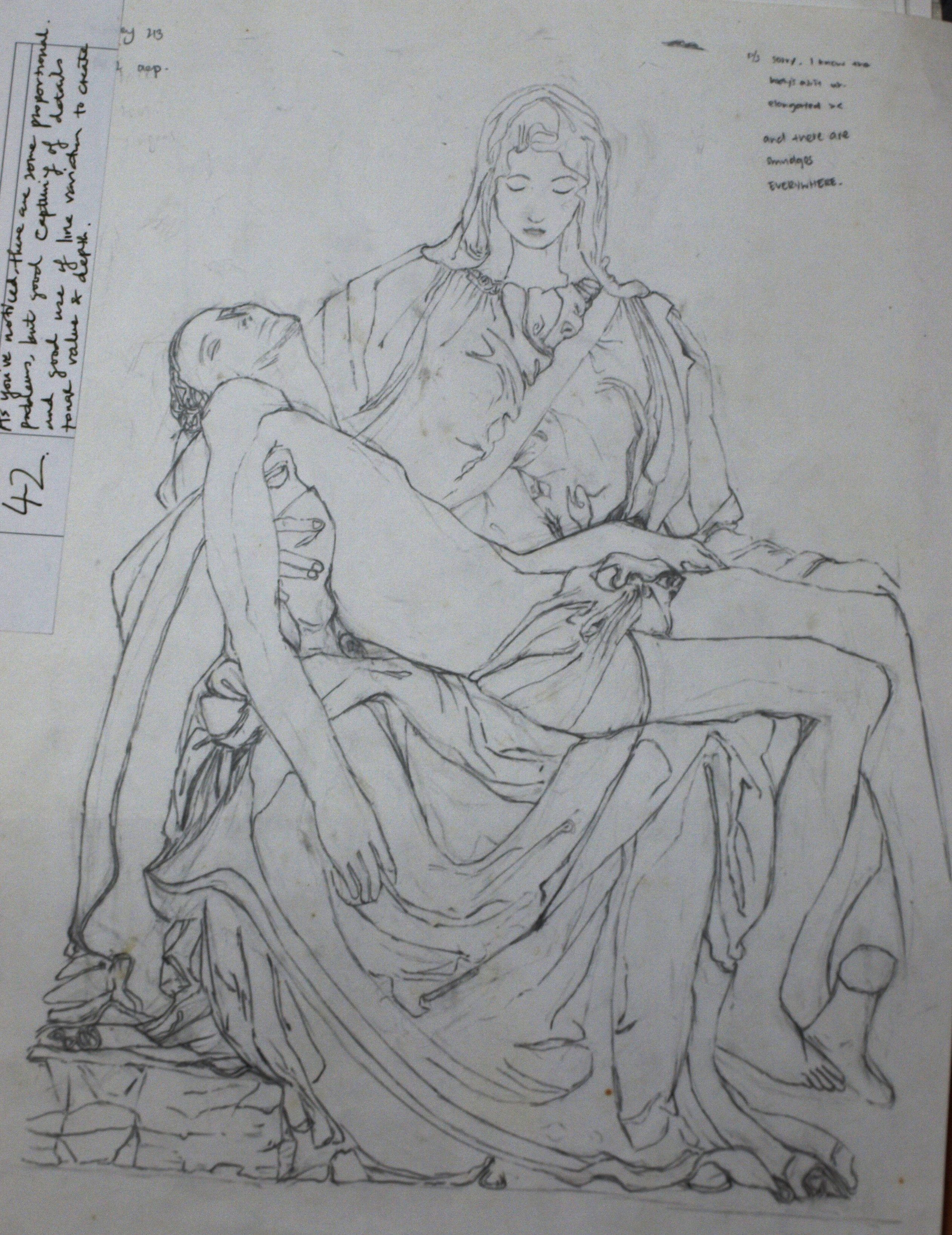 2520x3268 Pieta Dreyyyy. - Pieta Sketch