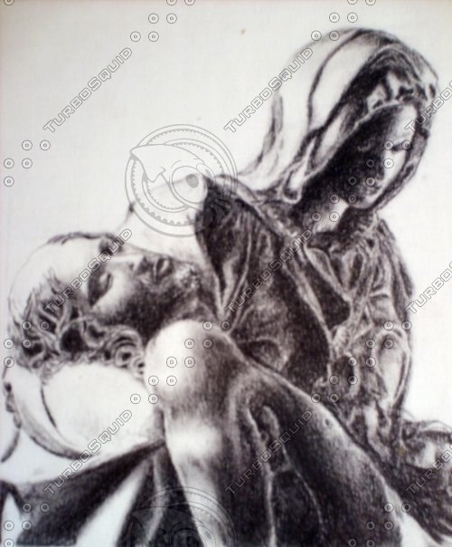 500x604 General Other Michelangelo Drawing - Pieta Sketch