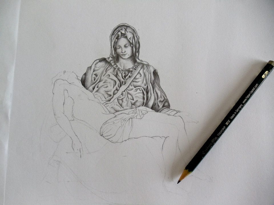 960x720 La Pieta Sketch (Unfinished) By Onichollsart - Pieta Sketch