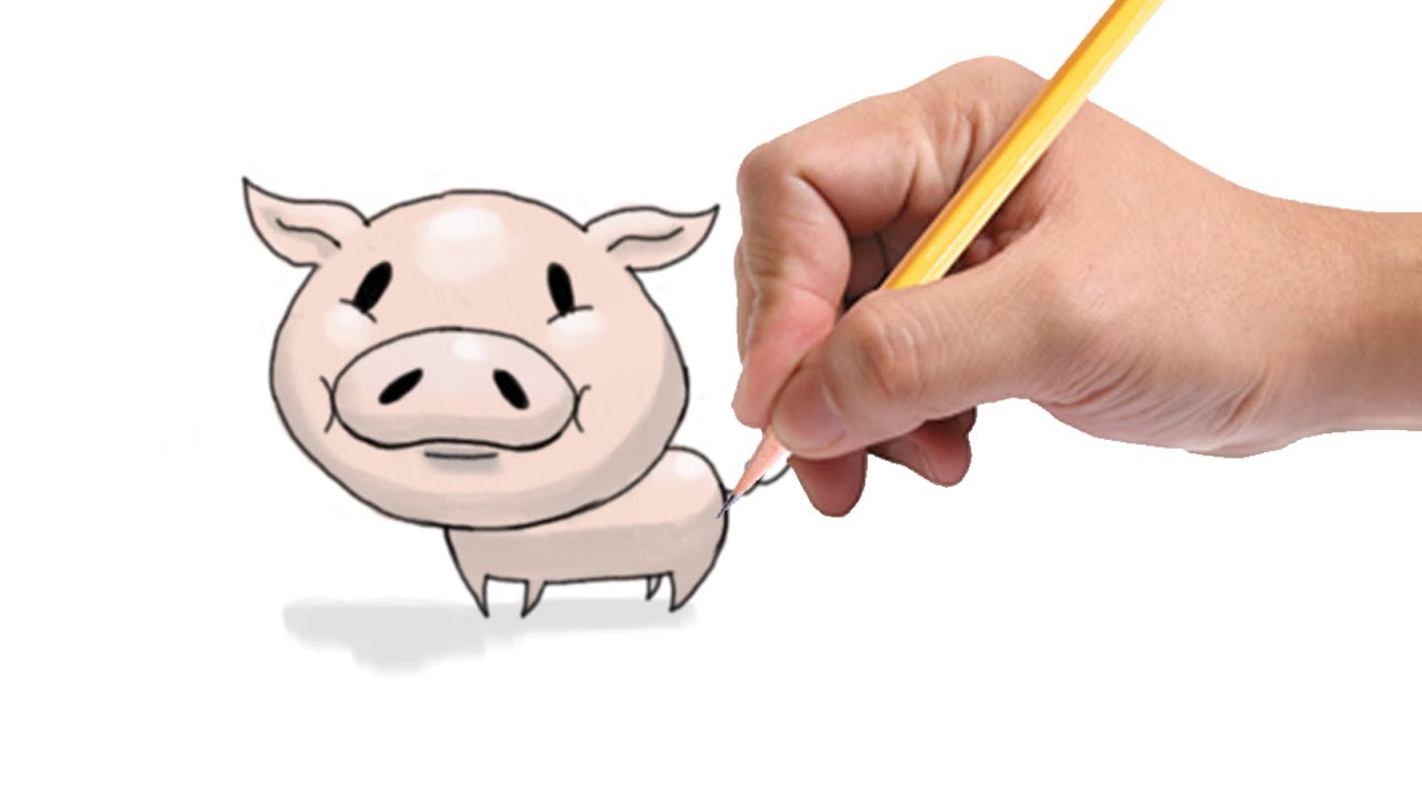 1280x720 How To Draw A Cartoon Pig - Pig Cartoon Sketch