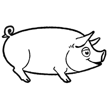 350x350 How To Draw Cartoon Pigs With Easy Step By Step Instructions - Pig Cartoon Sketch