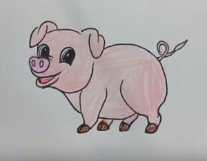 300x233 How To Draw A Cartoon Pig Cute And Easy Step By Step Easy - Pig Cartoon Sketch