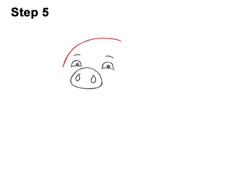 500x386 How To Draw A Pig (Cartoon) - Pig Cartoon Sketch