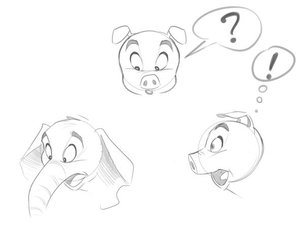 600x450 Cartoon Fundamentals The Secrets In Drawing Animals - Pig Cartoon Sketch