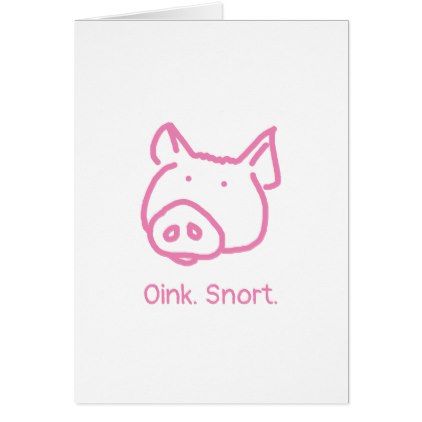422x422 Pig Face Sketch In Pink Card - Pig Face Sketch