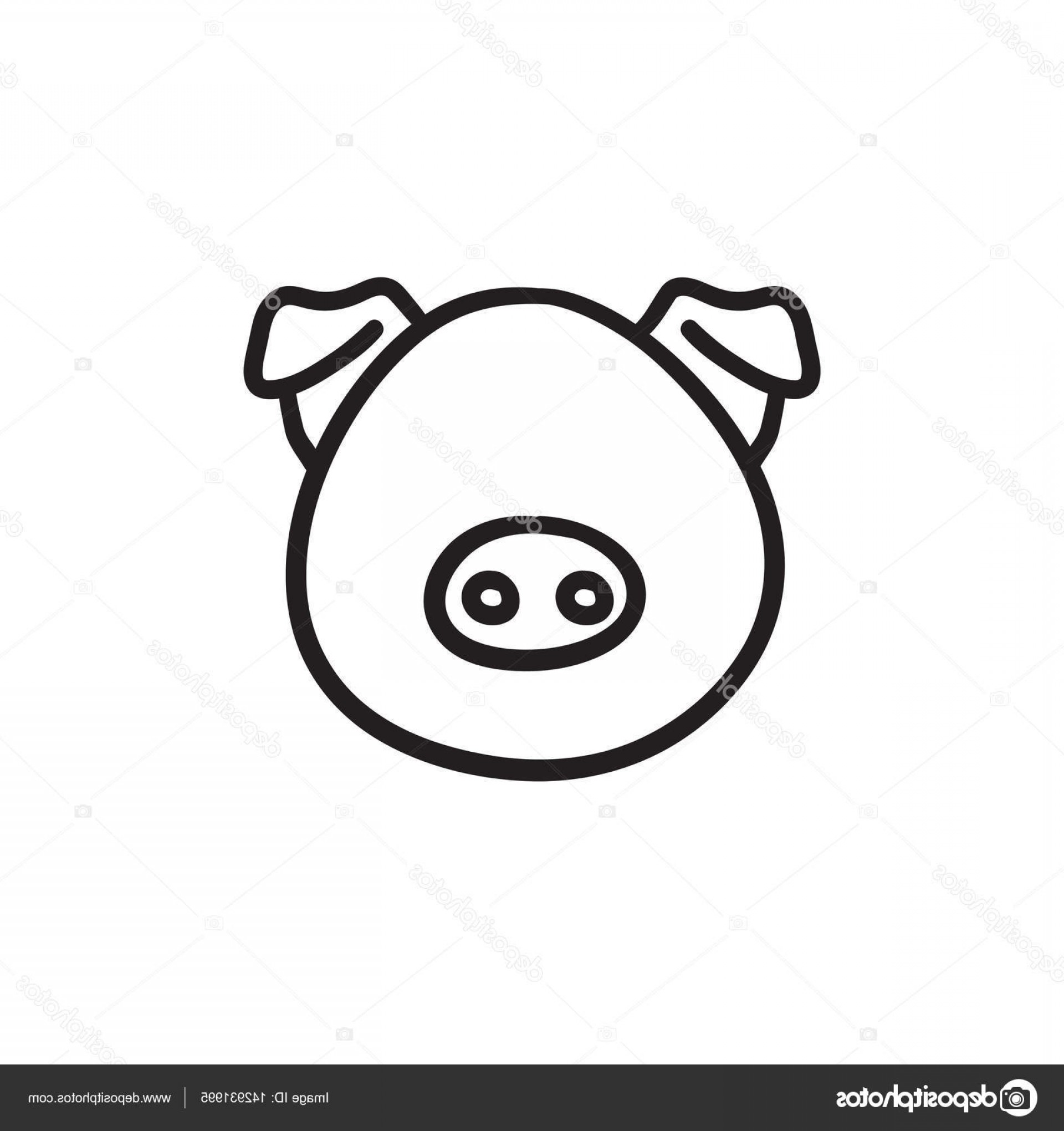 1920x2040 Stock Illustration Pig Head Sketch Icon Shopatcloth - Pig Face Sketch